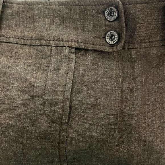 Gardeur Fine Linen Pleated Skirt Button Zipper Front Patch Pockets - Picture 8 of 12